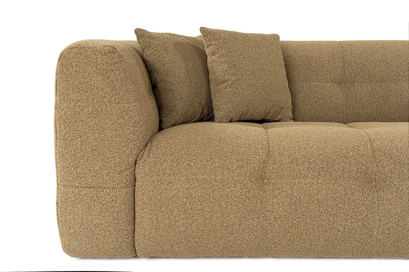 Octavian 3-sits Soffa med Knappad Design i Boucle - Brun - Möbler - Soffa - 3 sits soffa
