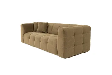 Octavian 3-sits Soffa med Knappad Design i Boucle - Brun - Möbler - Soffa - 3 sits soffa