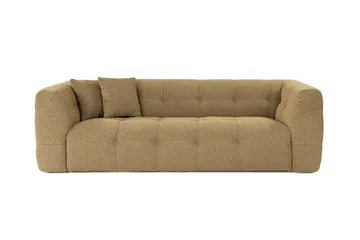 Octavian 3-sits Soffa med Knappad Design i Boucle - Brun - Möbler - Soffa - 3 sits soffa