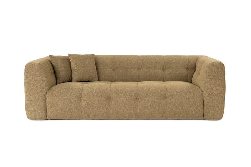 Octavian 3-sits Soffa med Knappad Design i Boucle - Brun - Möbler - Soffa - 3 sits soffa