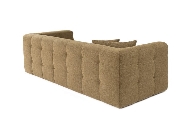 Octavian 3-sits Soffa med Knappad Design i Boucle - Brun - Möbler - Soffa - 3 sits soffa