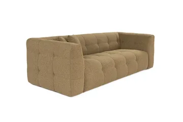 Octavian 3-sits Soffa med Knappad Design i Boucle - Brun - Möbler - Soffa - 3 sits soffa