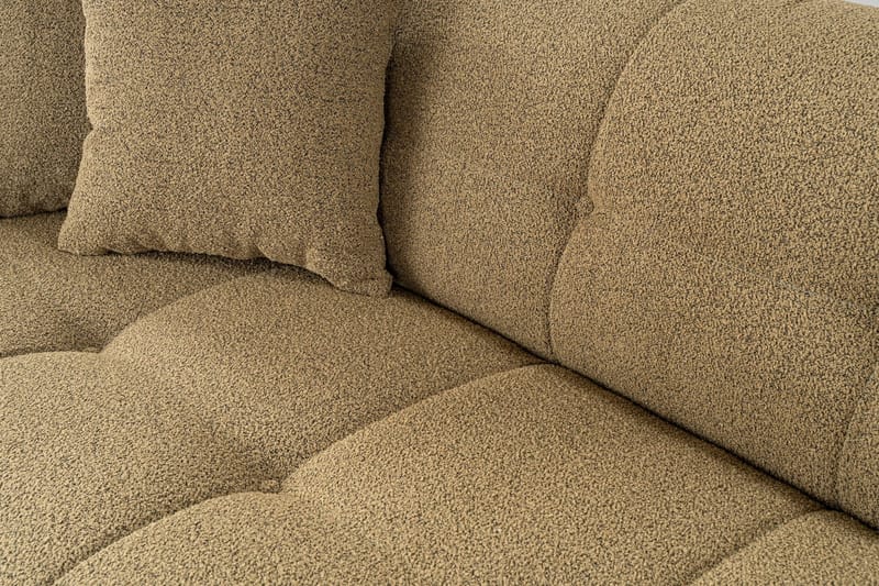 Octavian 3-sits Soffa med Knappad Design i Boucle - Brun - Möbler - Soffa - 3 sits soffa