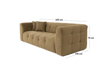Octavian 3-sits Soffa med Knappad Design i Boucle - Brun - Möbler - Soffa - 3 sits soffa