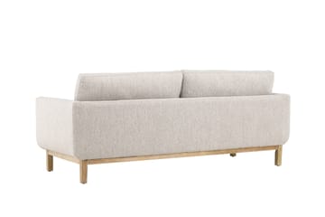 Olympos 3-sits Soffa med Rundade Armstöd i Tyg med Träben - Beige - Möbler - Soffa - 3 sits soffa