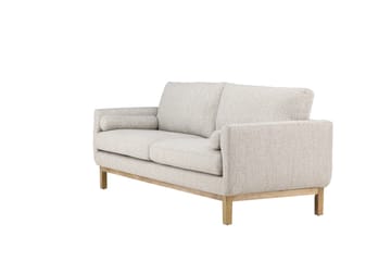 Olympos 3-sits Soffa med Rundade Armstöd i Tyg med Träben - Beige - Möbler - Soffa - 3 sits soffa