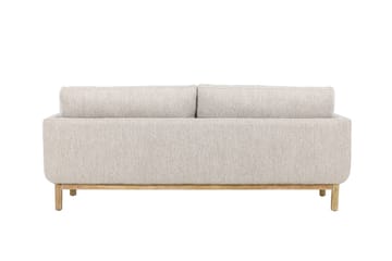 Olympos 3-sits Soffa med Rundade Armstöd i Tyg med Träben - Beige - Möbler - Soffa - 3 sits soffa