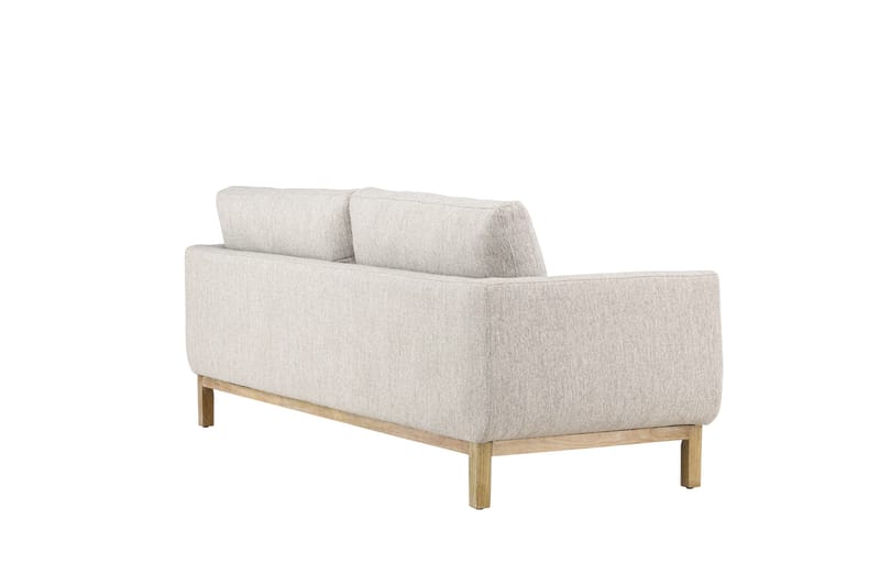 Olympos 3-sits Soffa med Rundade Armstöd i Tyg med Träben - Beige - Möbler - Soffa - 3 sits soffa