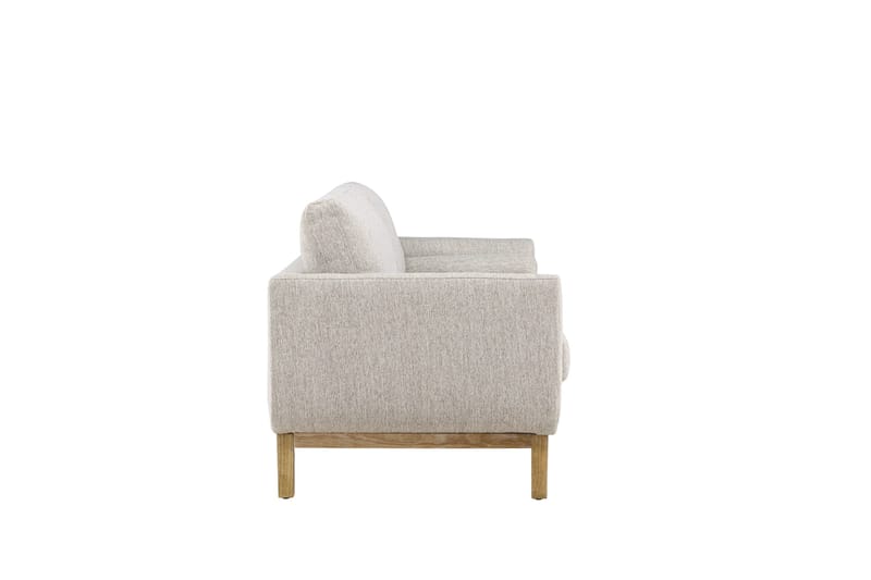 Olympos 3-sits Soffa med Rundade Armstöd i Tyg med Träben - Beige - Möbler - Soffa - 3 sits soffa