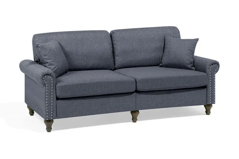Otra 3-sits Djup Chesterfield Soffa i Tyg, Grå