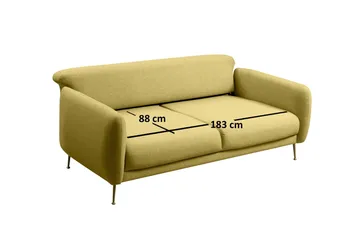 Panchenko 3-Sits Soffa - Gul - Möbler - Soffa - Bäddsoffa - Bäddsoffa 3 sits