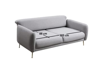 Panchenko Bäddsoffa Rundade Armstöd 88x183 cm i Tyg - Grå - Möbler - Soffa - Bäddsoffa - Bäddsoffa 3 sits