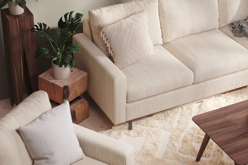 Peppe 3-sits Manchestersoffa - Beige - Möbler - Soffa - 3 sits soffa