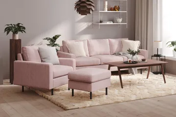 Peppe 3-sits Manchestersoffa - Rosa - Möbler - Soffa - 3 sits soffa