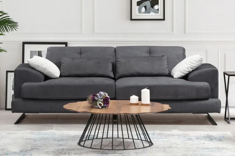 Raedeke 3-Sits Soffa - Svart - Möbler - Soffa - 3 sits soffa