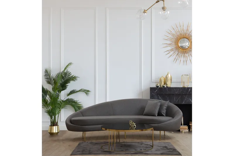 Revelstoke Svängd Soffa 3-sits - Mörkgrå - Möbler - Soffa - 3 sits soffa