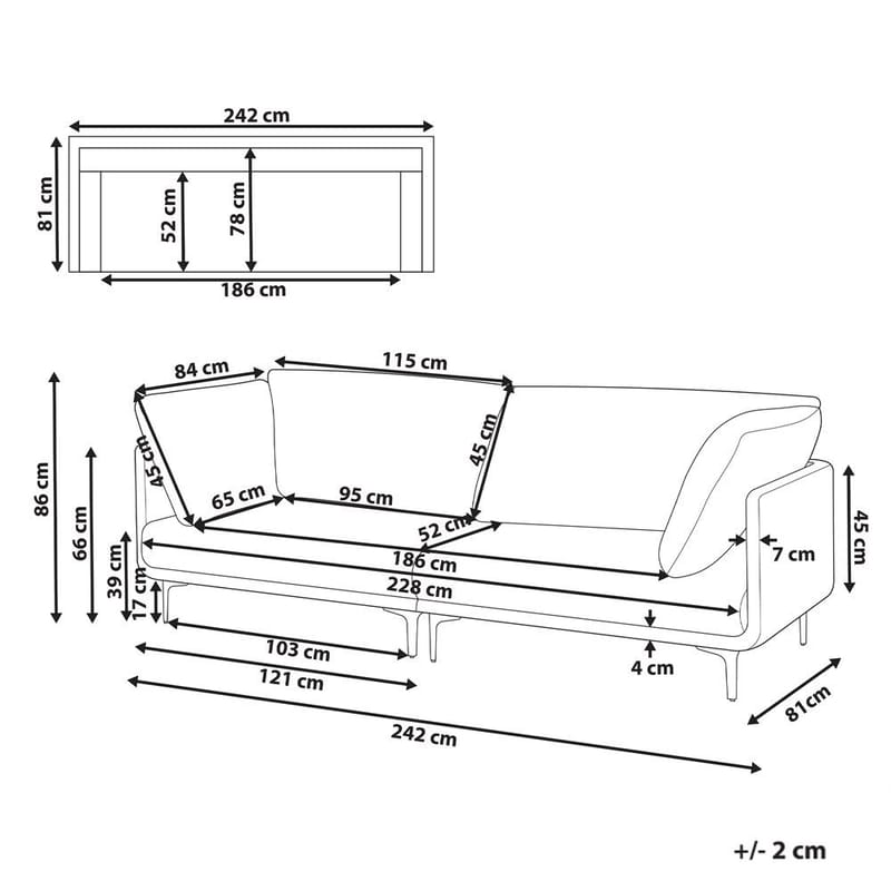 3-sits soffa Revsnes - Svart - Möbler - Soffa - Skinnsoffor