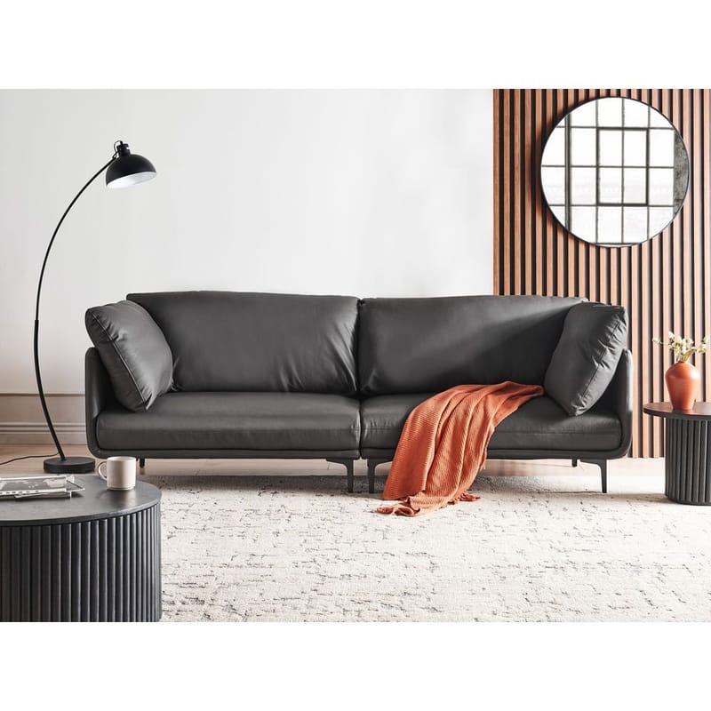 3-sits soffa Revsnes - Svart - Möbler - Soffa - Skinnsoffor