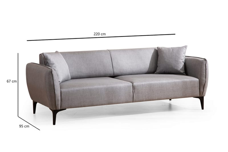 Rossland Soffa 3-sits - Grå - Möbler - Soffa - 3 sits soffa
