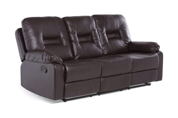 Rovik 3-sits Reclinersoffa i Konstläder med Metallunderrede - Brun - Möbler - Soffa - 3 sits soffa