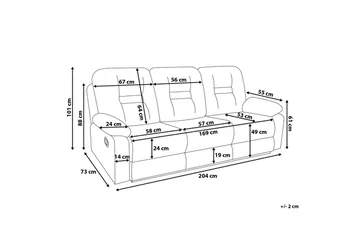 Rovik Soffa 3 Sits - Svart - Möbler - Soffa - 3 sits soffa