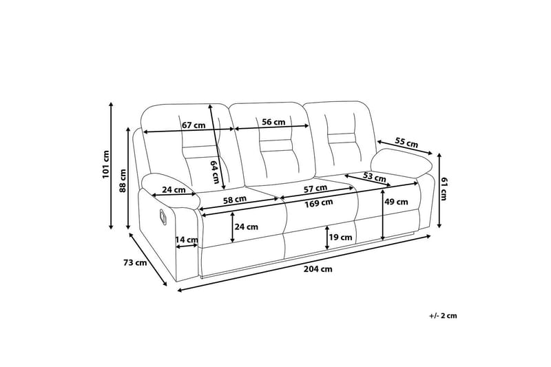 Rovik Soffa 3 Sits - Svart - Möbler - Soffa - 3 sits soffa