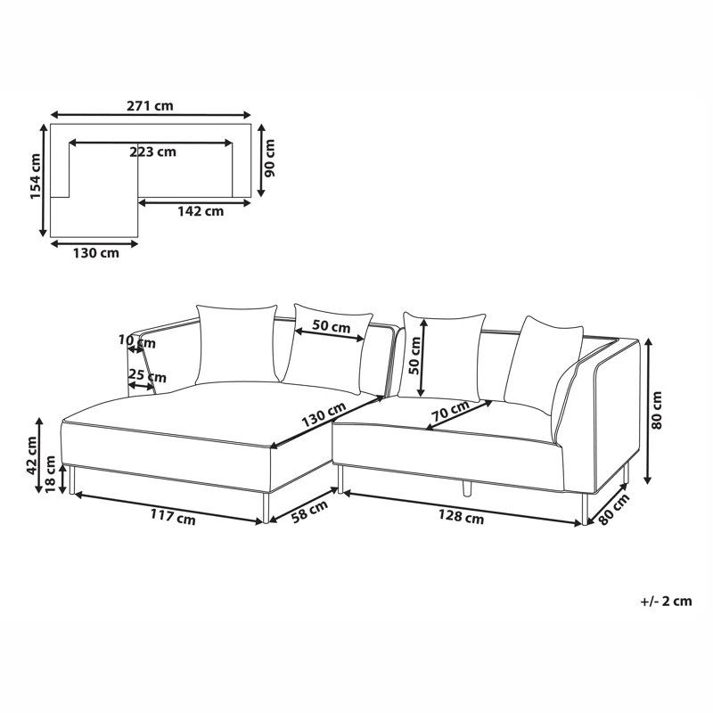 3-sits soffa Sater Högervänd - Brun - Möbler - Soffa - Divansoffor & schäslongsoffa