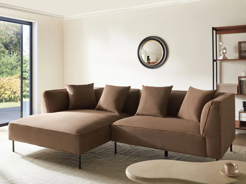 3-sits soffa Sater Högervänd - Brun - Möbler - Soffa - Divansoffor & schäslongsoffa