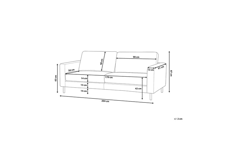 Savalen Soffa 3 Sits - Svart - 3 sits soffa