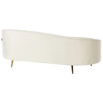 3-sits soffa Savar - Ljusbeige, guld - Möbler - Soffa - Sammetssoffa