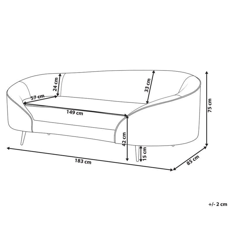 3-sits soffa Savar - Ljusbeige, guld - Möbler - Soffa - Sammetssoffa
