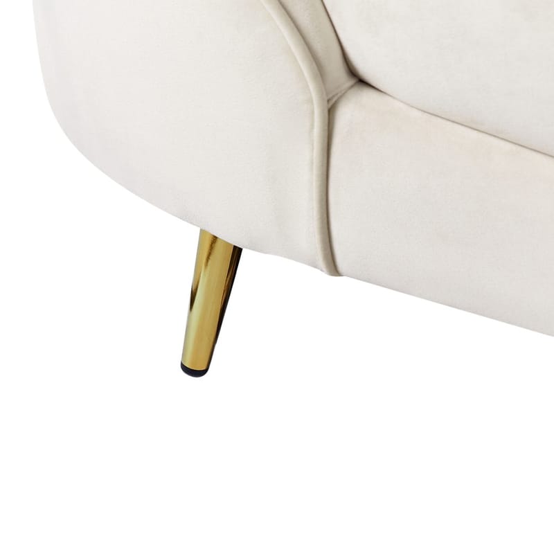 3-sits soffa Savar - Ljusbeige, guld - Möbler - Soffa - Sammetssoffa