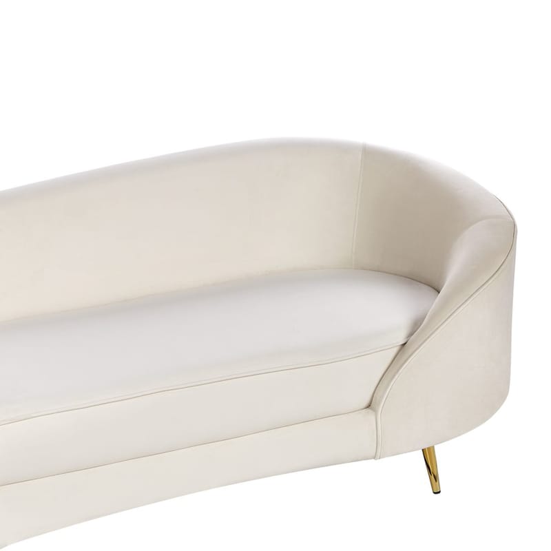 3-sits soffa Savar - Ljusbeige, guld - Möbler - Soffa - Sammetssoffa