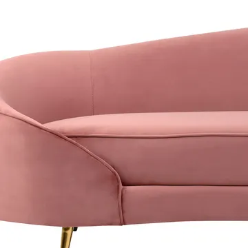 3-sits soffa Savar - Rosa, guld - Möbler - Soffa - Sammetssoffa