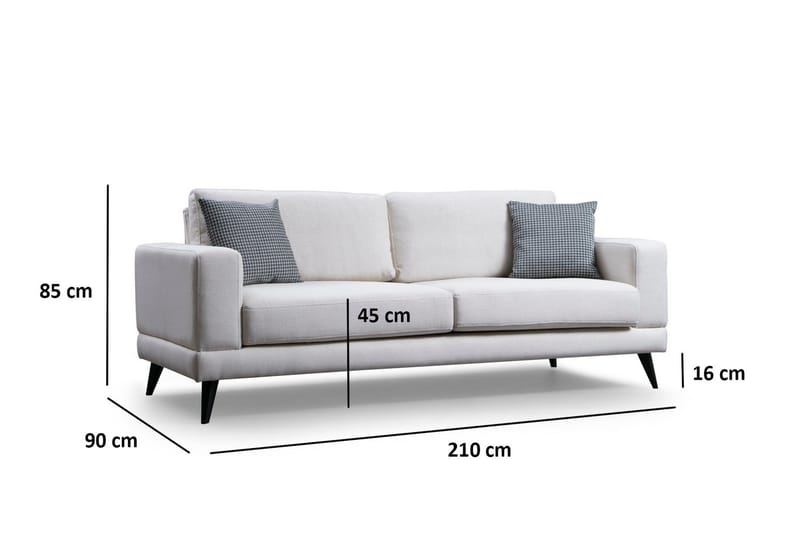 Selder 3-sits Soffa - Beige/Svart - Möbler - Soffa - 3 sits soffa