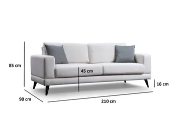Selder 3-sits Soffa - Beige/Svart - Möbler - Soffa - Bäddsoffa - Bäddsoffa 3 sits
