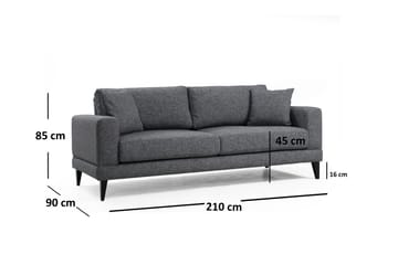 Selder Bäddbar Djup Bäddsoffa i Tyg - Grå - Möbler - Soffa - Bäddsoffa - Bäddsoffa 3 sits