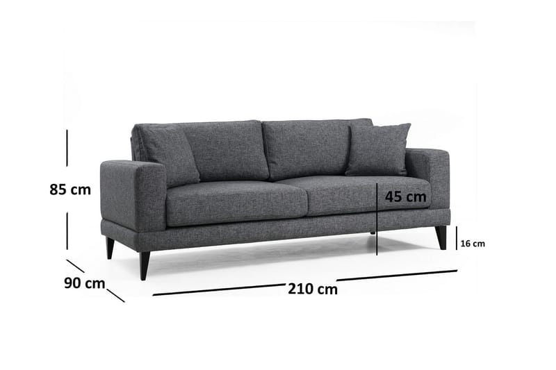 Selder Bäddbar Djup Bäddsoffa i Tyg - Grå - Möbler - Soffa - Bäddsoffa - Bäddsoffa 3 sits