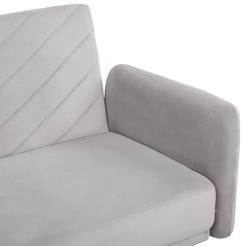 3-sits soffa Senja - Grå, mörkt trä - Möbler - Soffa - Sammetssoffa