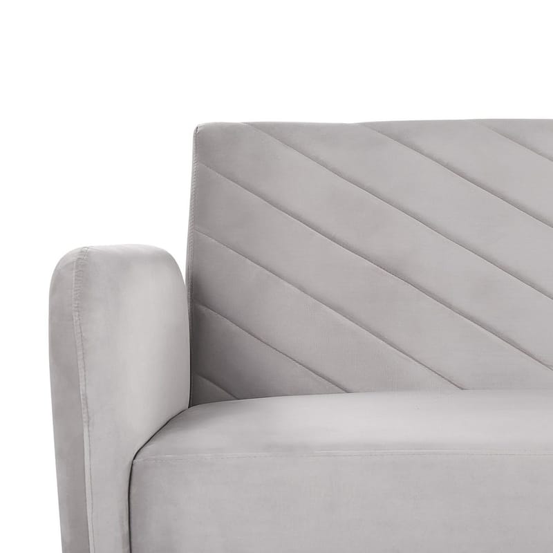 3-sits soffa Senja - Grå, mörkt trä - Möbler - Soffa - Sammetssoffa