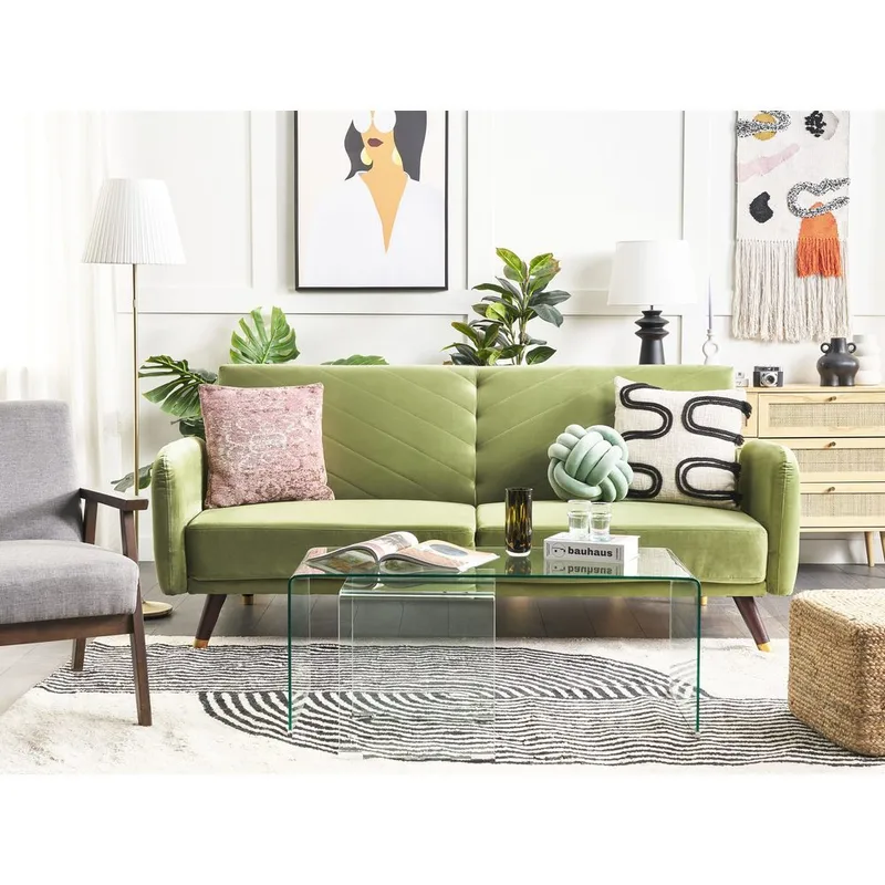 3-sits soffa Senja - Grönt, mörkt trä - Möbler - Soffa - Bäddsoffa