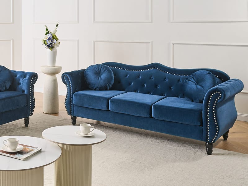3-sits soffa Skien - Marinblå - Möbler - Soffa - Chesterfield soffa