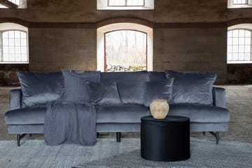 Sofia 3-sits Låg Soffa med Lösa Kuddar i Sammet - Grå - Möbler - Soffa - 3 sits soffa