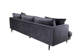 Sofia 3-sits Låg Soffa med Lösa Kuddar i Sammet - Grå - Möbler - Soffa - 3 sits soffa