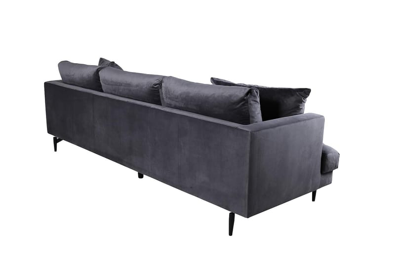 Sofia 3-sits Låg Soffa med Lösa Kuddar i Sammet - Grå - Möbler - Soffa - 3 sits soffa