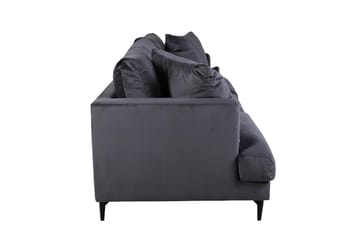 Sofia 3-sits Låg Soffa med Lösa Kuddar i Sammet - Grå - Möbler - Soffa - 3 sits soffa