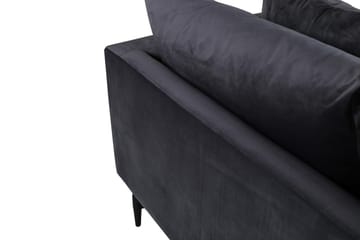 Sofia 3-sits Låg Soffa med Lösa Kuddar i Sammet - Grå - Möbler - Soffa - 3 sits soffa