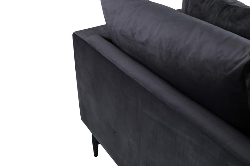 Sofia 3-sits Låg Soffa med Lösa Kuddar i Sammet - Grå - Möbler - Soffa - 3 sits soffa