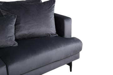 Sofia 3-sits Låg Soffa med Lösa Kuddar i Sammet - Grå - Möbler - Soffa - 3 sits soffa