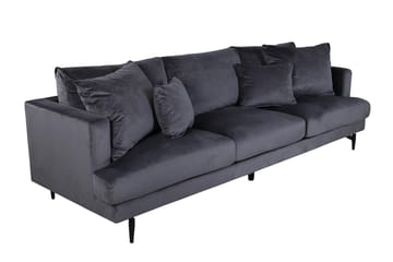 Sofia 3-sits Låg Soffa med Lösa Kuddar i Sammet - Grå - Möbler - Soffa - 3 sits soffa